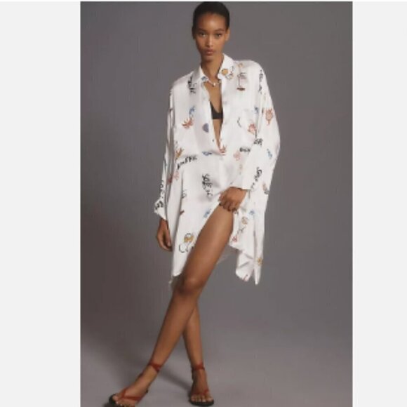 Corey Lynn Calter Dresses & Skirts - COREY LYNN CALTER | Long-Sleeve Printed Mini Shirt Dress from Anthropologie NWT